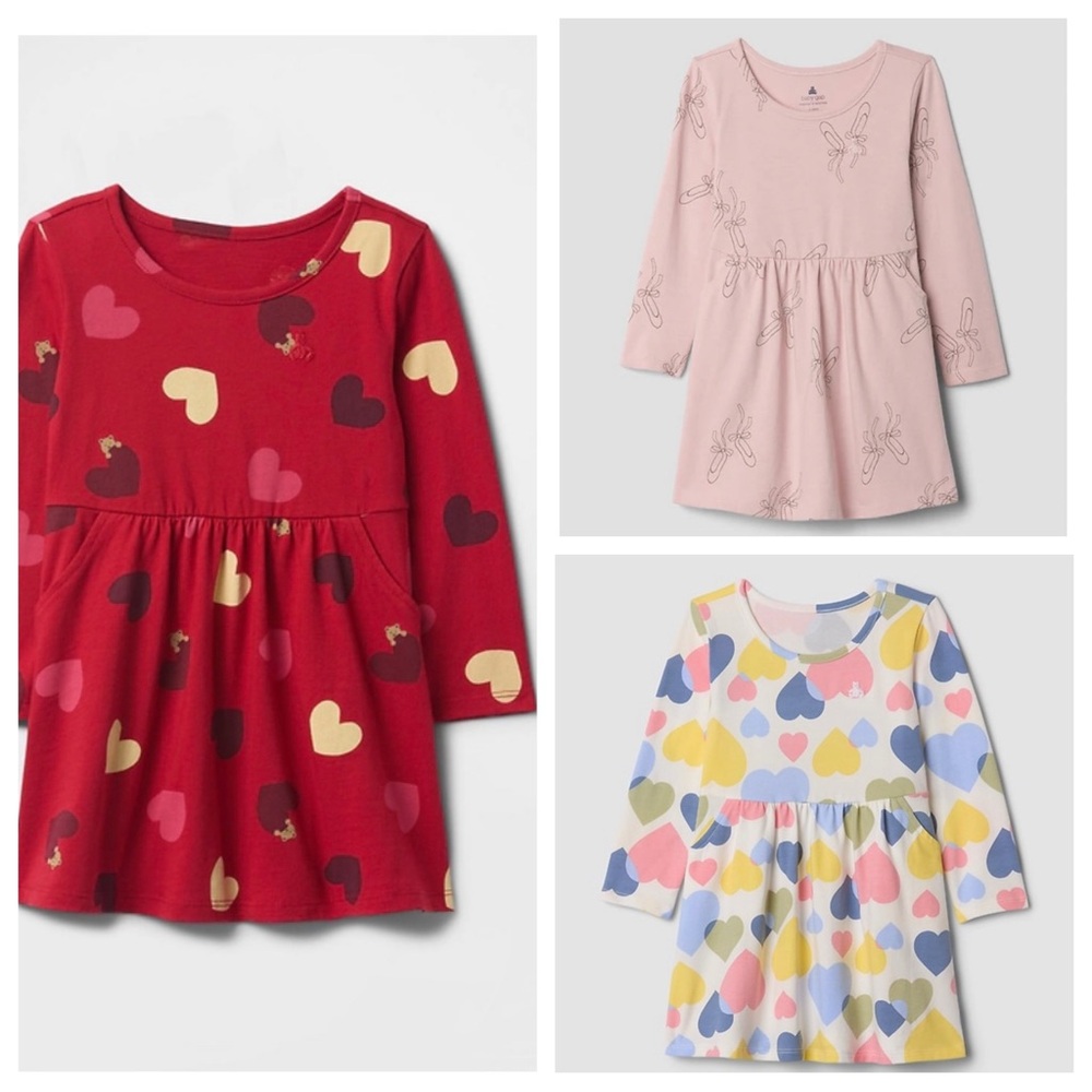 Bundle NWT Baby Gap Long Sleeve Skater Dress Toddler Girls 18-24m